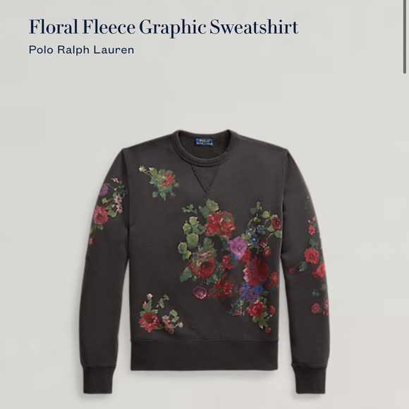Polo Ralph Lauren Tops - Ralph Lauren Floral Fleece Graphic Sweatshirt size M